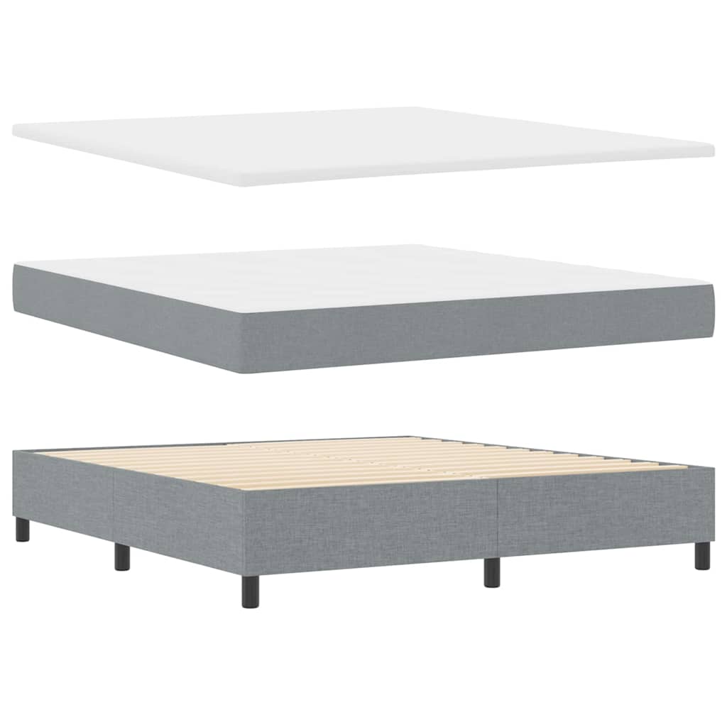 vidaXL Κρεβάτι με ελατήρια Ανοιχτό γκρι 180 x 200 cm ύφασμα