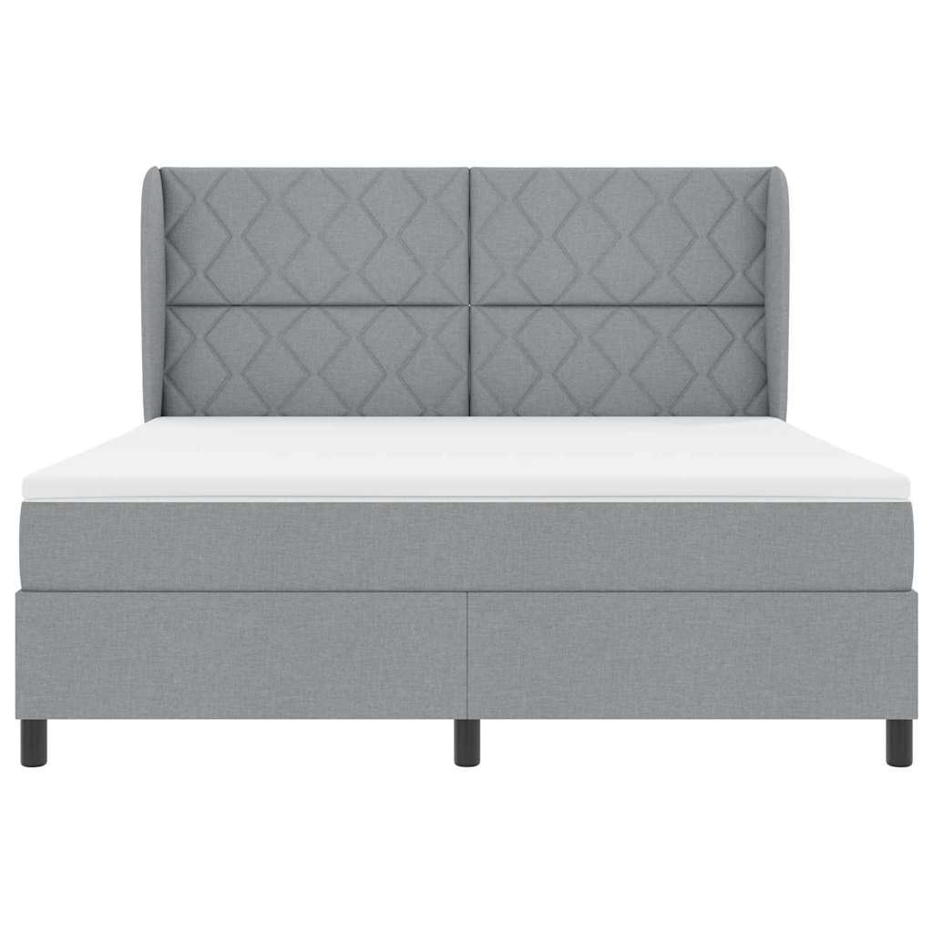 vidaXL Κρεβάτι με ελατήρια Ανοιχτό γκρι 180 x 200 cm ύφασμα