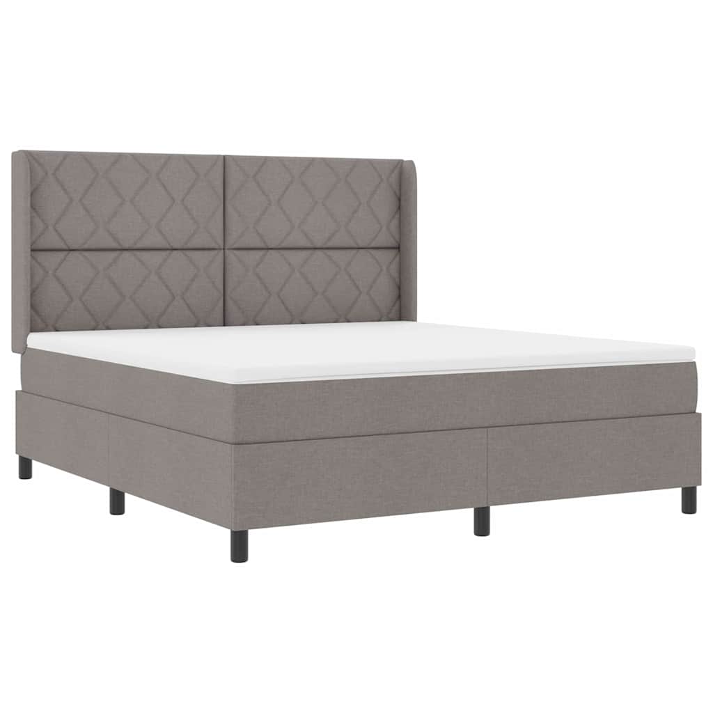 vidaXL Κρεβάτι με ελατήρια με κεφαλάρι Taupe 180 x 200 cm ύφασμα