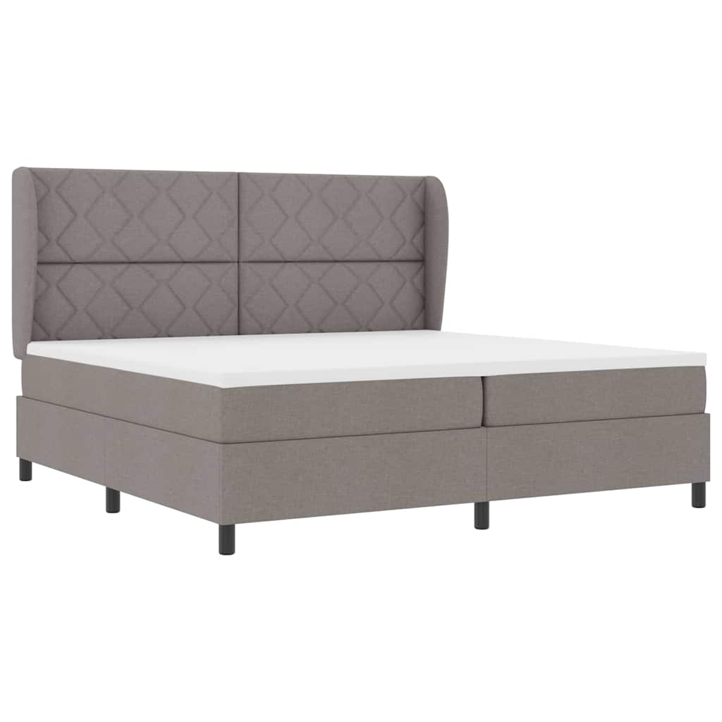 vidaXL Κρεβάτι με ελατήρια με κεφαλάρι Taupe 200 x 200 cm ύφασμα