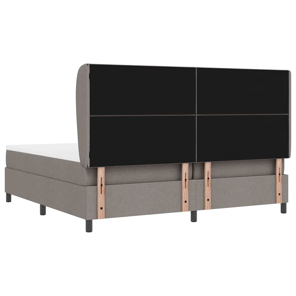 vidaXL Κρεβάτι με ελατήρια με κεφαλάρι Taupe 200 x 200 cm ύφασμα