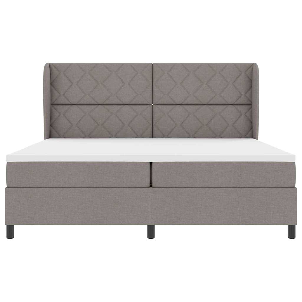 vidaXL Κρεβάτι με ελατήρια με κεφαλάρι Taupe 200 x 200 cm ύφασμα