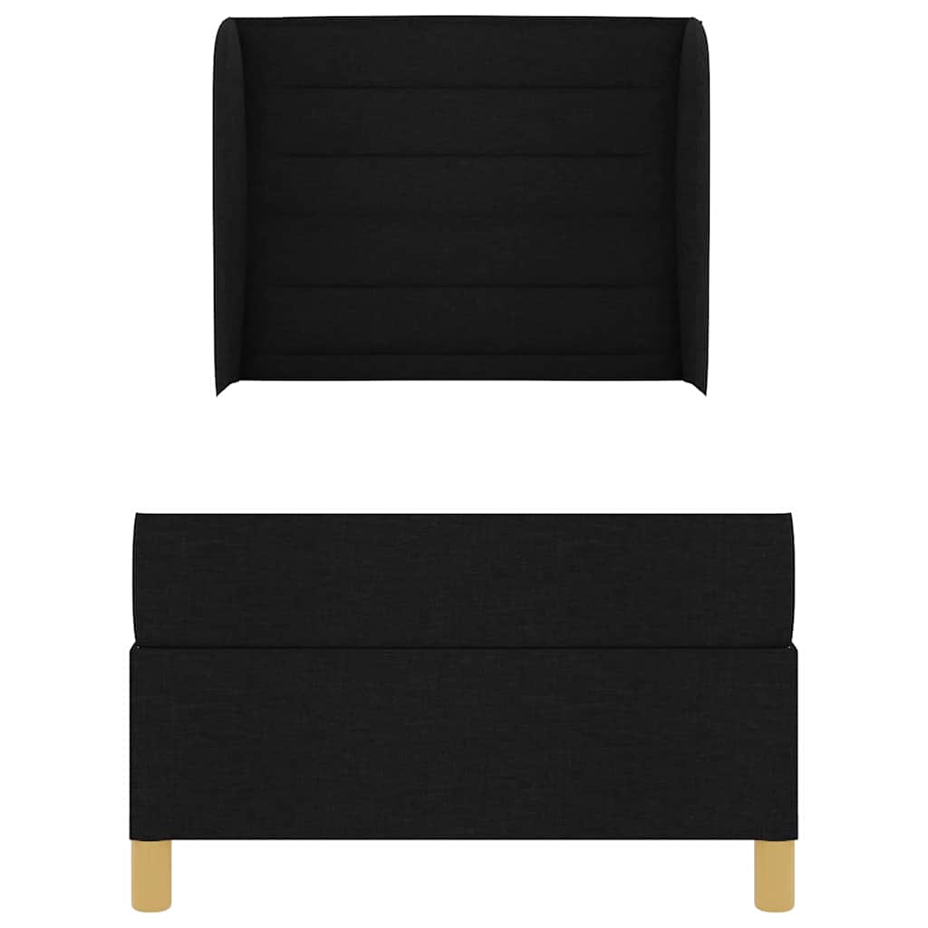 vidaXL Κρεβάτι με ελατήρια με στρώμα Μαύρο 200 x 80 εκατοστά ύφασμα