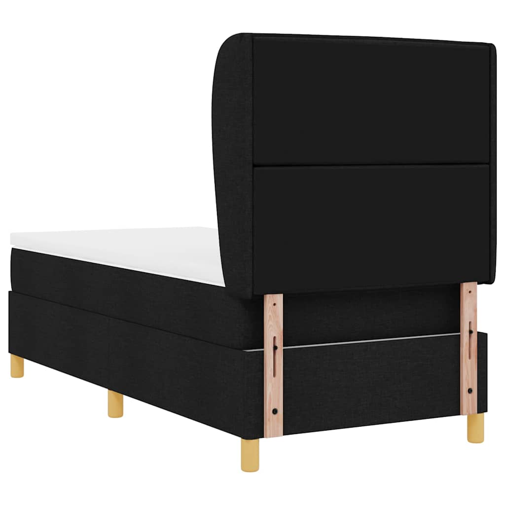 vidaXL Κρεβάτι με ελατήρια με στρώμα Μαύρο 190 x 90 cm ύφασμα