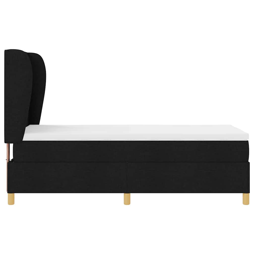 vidaXL Κρεβάτι με ελατήρια με στρώμα Μαύρο 190 x 90 cm ύφασμα