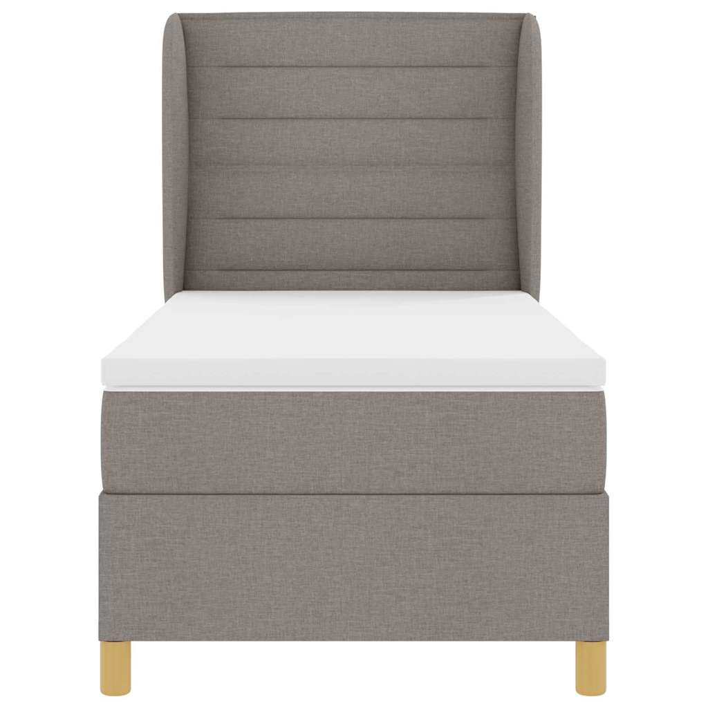 vidaXL Κρεβάτι με ελατήρια με στρώμα Taupe 190 x 90 cm ύφασμα