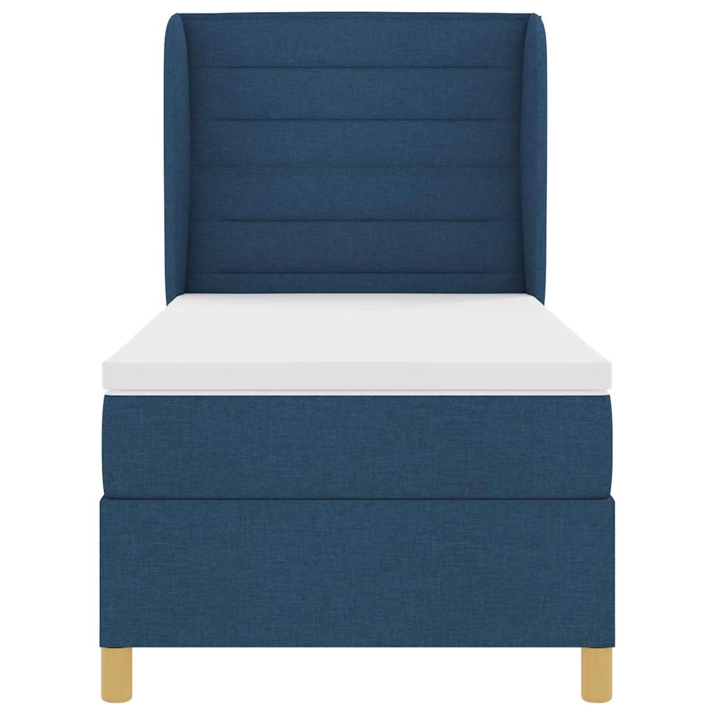 vidaXL Κρεβάτι με ελατήρια με στρώμα Μπλε 190 x 90 cm ύφασμα
