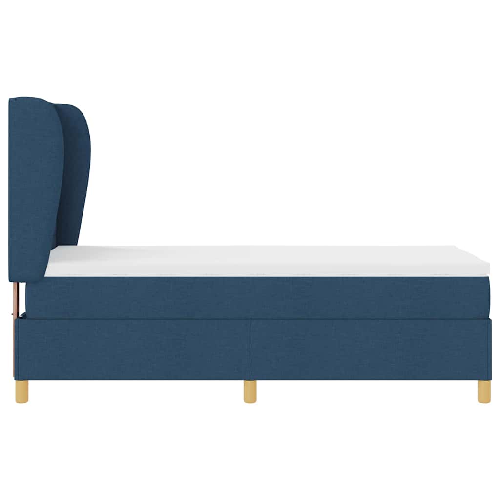 vidaXL Κρεβάτι με ελατήρια με στρώμα Μπλε 190 x 90 cm ύφασμα