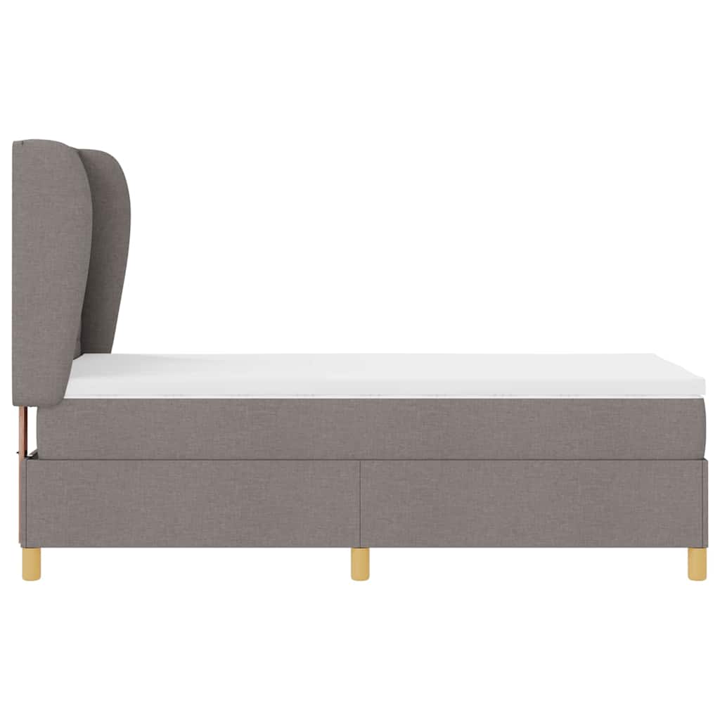 vidaXL Κρεβάτι με ελατήρια με στρώμα Taupe 200 x 100 cm ύφασμα