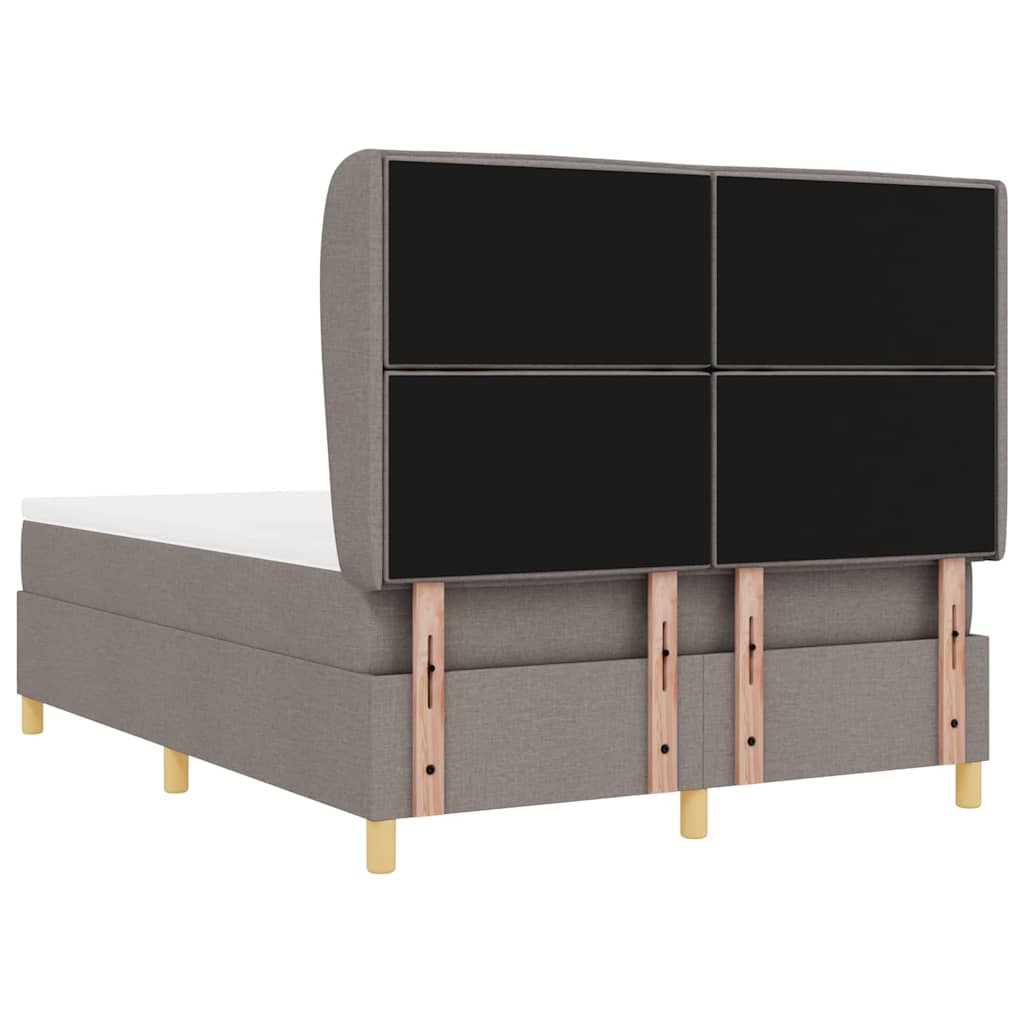 vidaXL Κρεβάτι με ελατήρια με στρώμα Taupe 190 x 140 εκατοστά ύφασμα