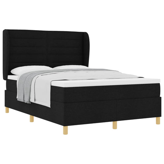 vidaXL Κρεβάτι με ελατήρια με στρώμα Μαύρο 200 x 140 cm ύφασμα