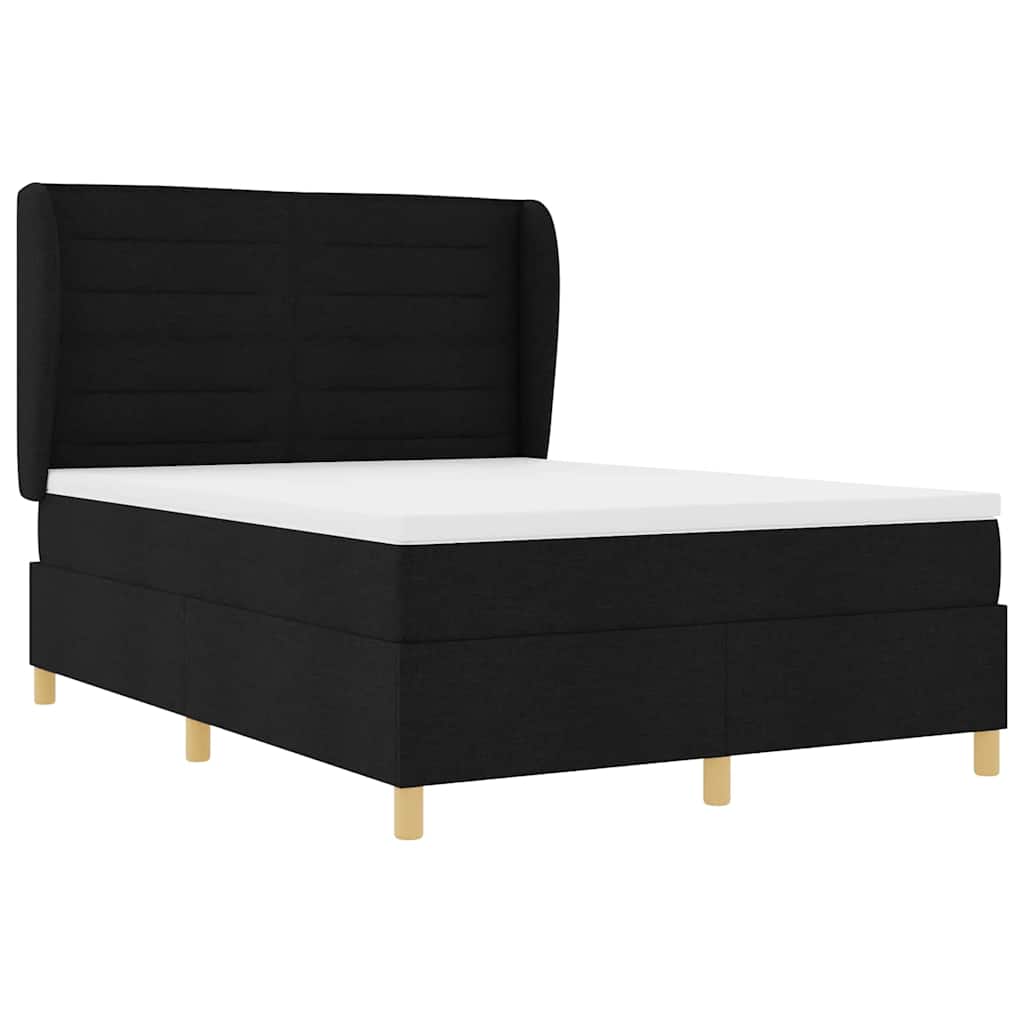 vidaXL Κρεβάτι με ελατήρια με στρώμα Μαύρο 200 x 140 cm ύφασμα