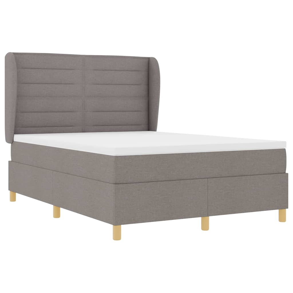 vidaXL Κρεβάτι με ελατήρια με στρώμα Taupe 200 x 140 cm ύφασμα