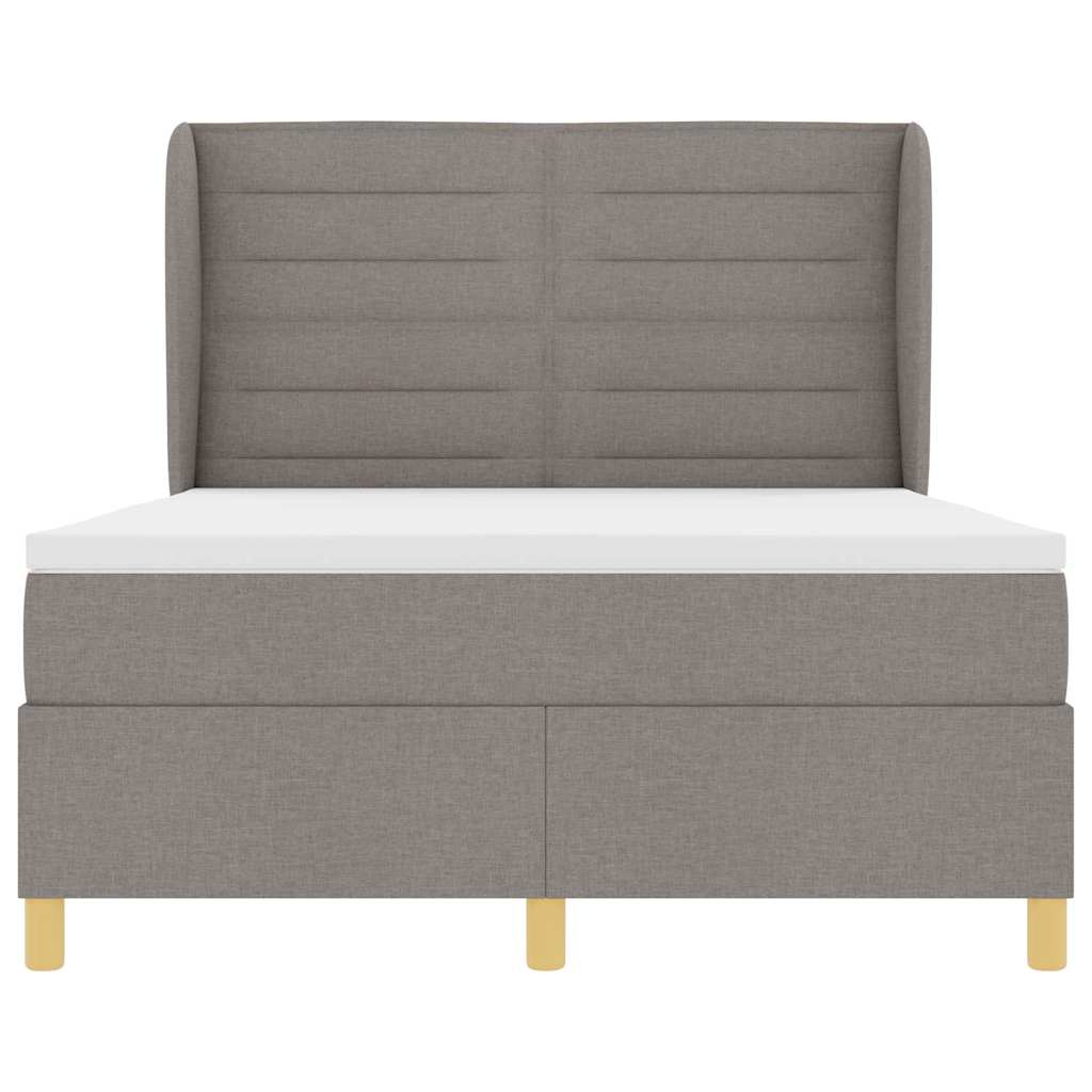 vidaXL Κρεβάτι με ελατήρια με στρώμα Taupe 200 x 140 cm ύφασμα