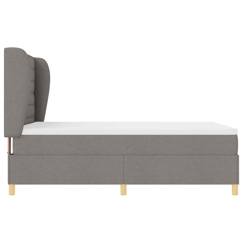 vidaXL Κρεβάτι με ελατήρια με στρώμα Taupe 200 x 140 cm ύφασμα