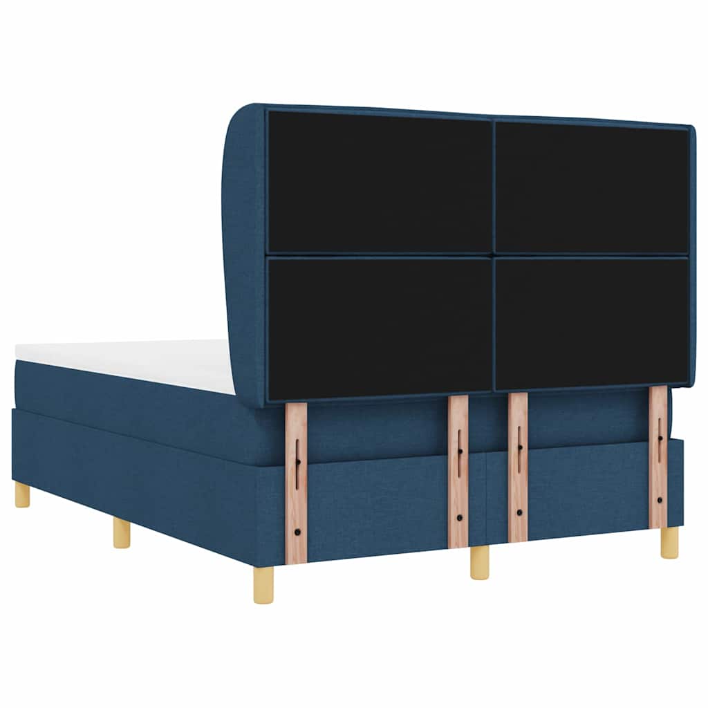 vidaXL Κρεβάτι με ελατήρια με στρώμα Μπλε 200 x 140 cm ύφασμα