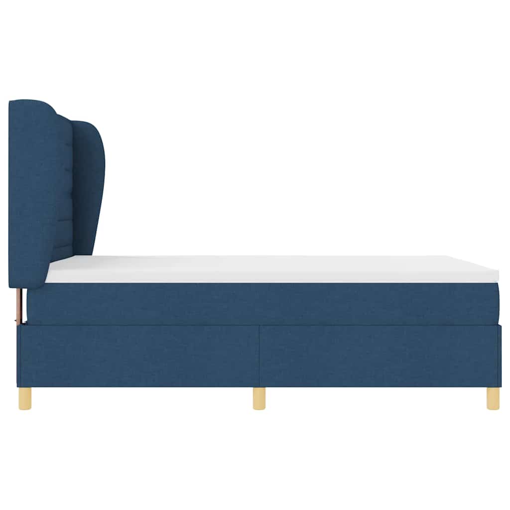 vidaXL Κρεβάτι με ελατήρια με στρώμα Μπλε 200 x 140 cm ύφασμα