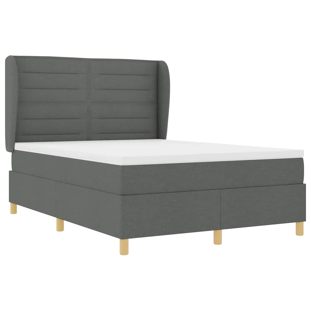 vidaXL Κρεβάτι με ελατήρια Σκούρο Γκρι 200 x 160 εκατοστά ύφασμα