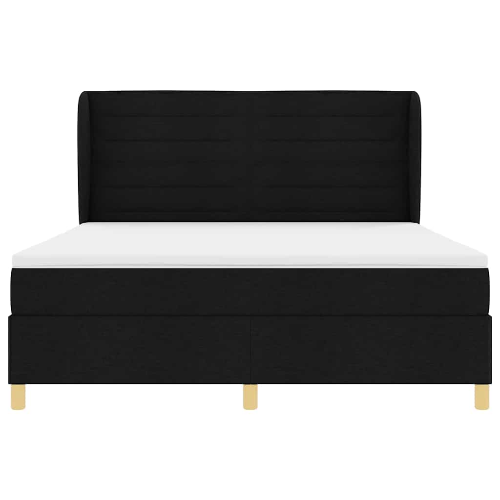 vidaXL Κρεβάτι με ελατήρια με κεφαλάρι Μαύρο 200 x 180 cm ύφασμα