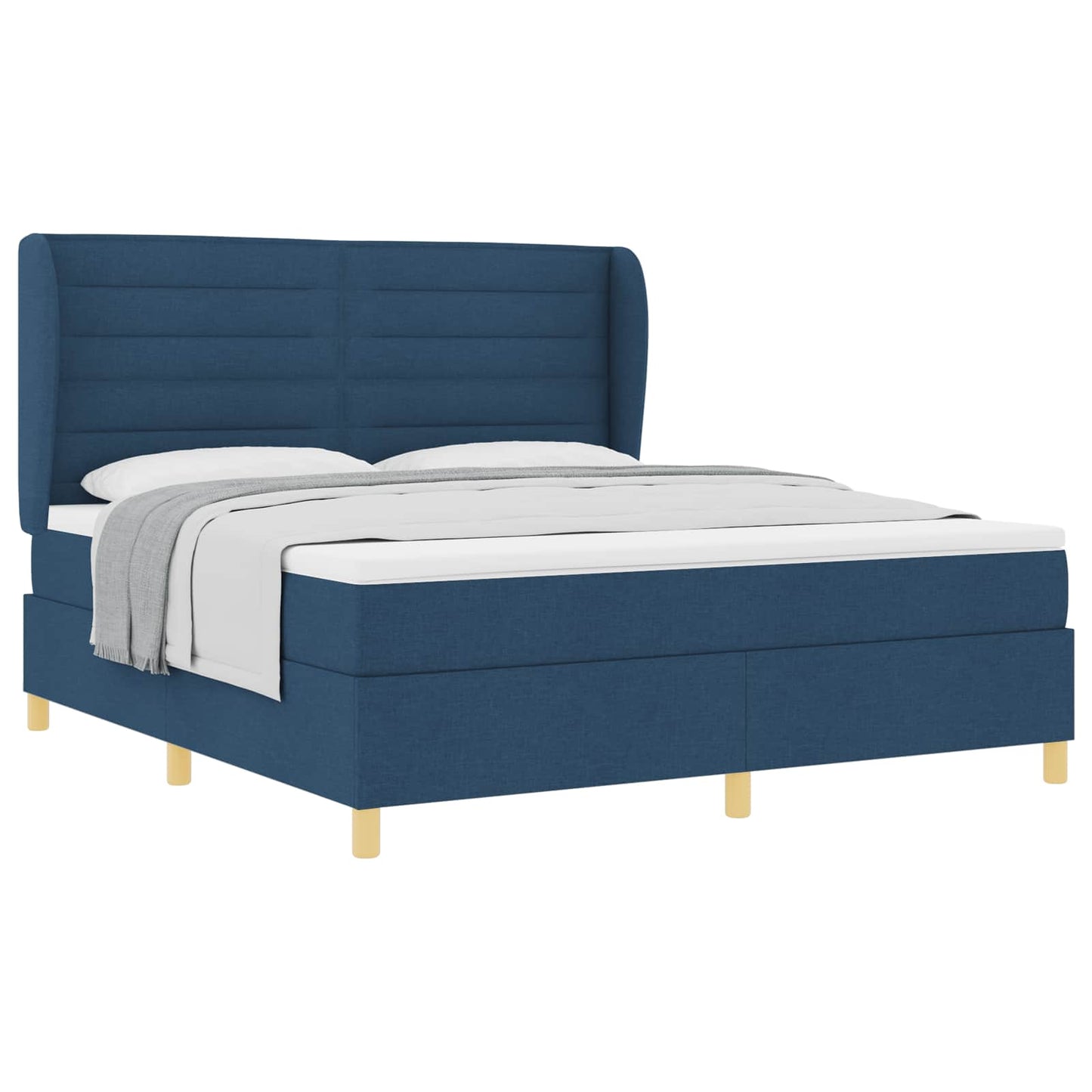 vidaXL Κρεβάτι με ελατήρια με στρώμα Μπλε 200 x 180 cm ύφασμα