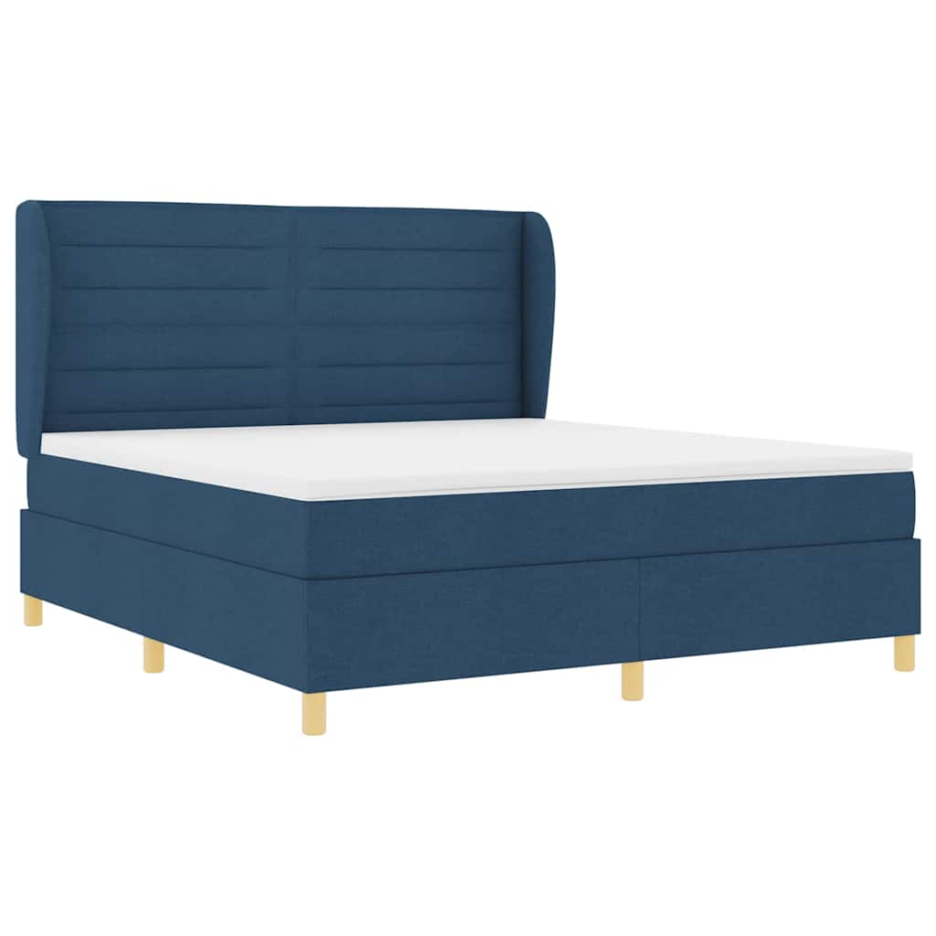vidaXL Κρεβάτι με ελατήρια με στρώμα Μπλε 200 x 180 cm ύφασμα