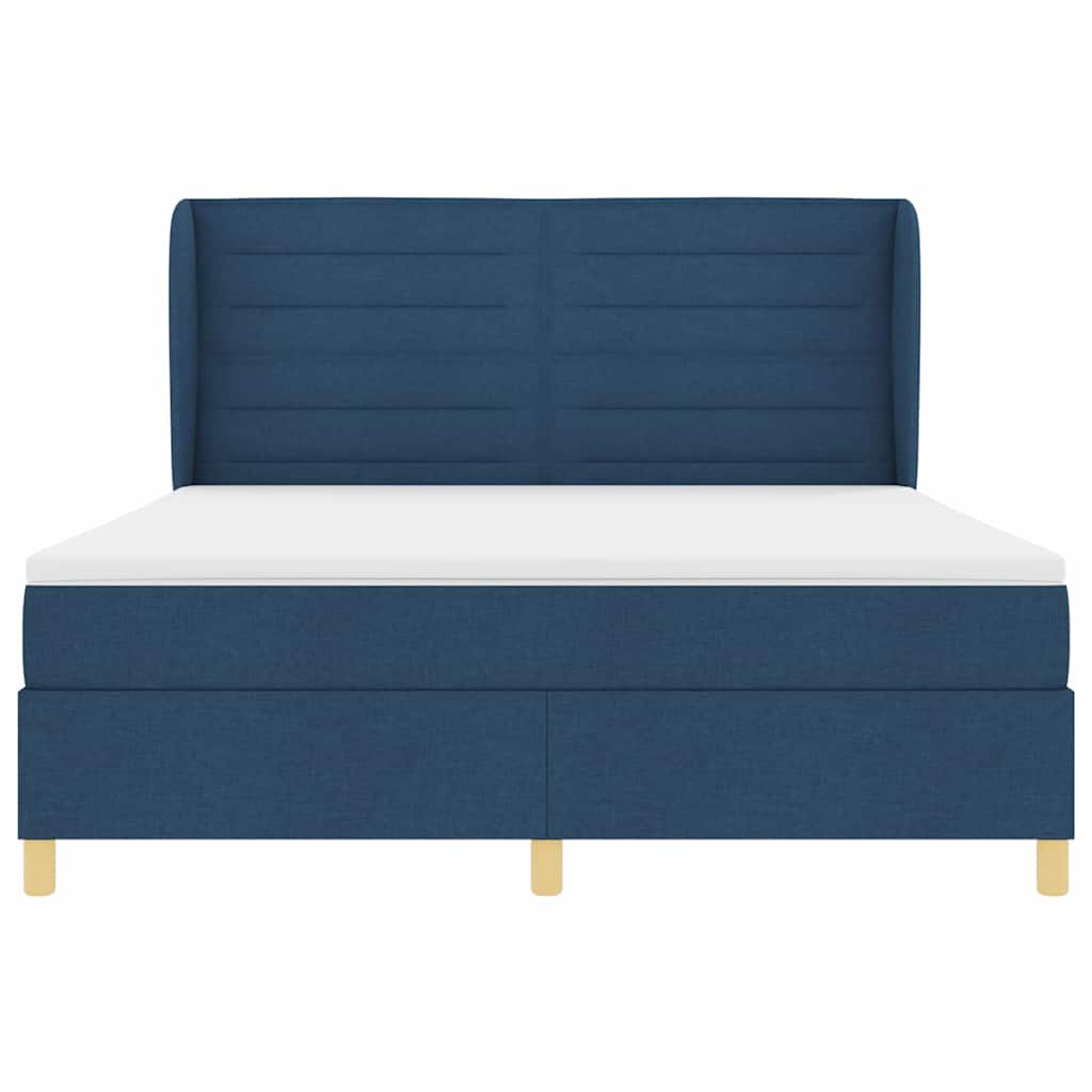 vidaXL Κρεβάτι με ελατήρια με στρώμα Μπλε 200 x 180 cm ύφασμα