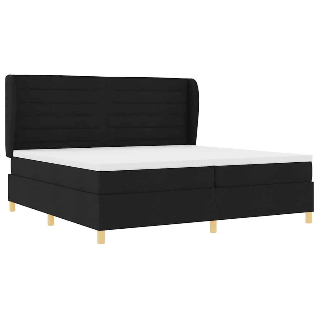 vidaXL Κρεβάτι με ελατήρια με στρώμα Μαύρο 200 x 200 cm ύφασμα