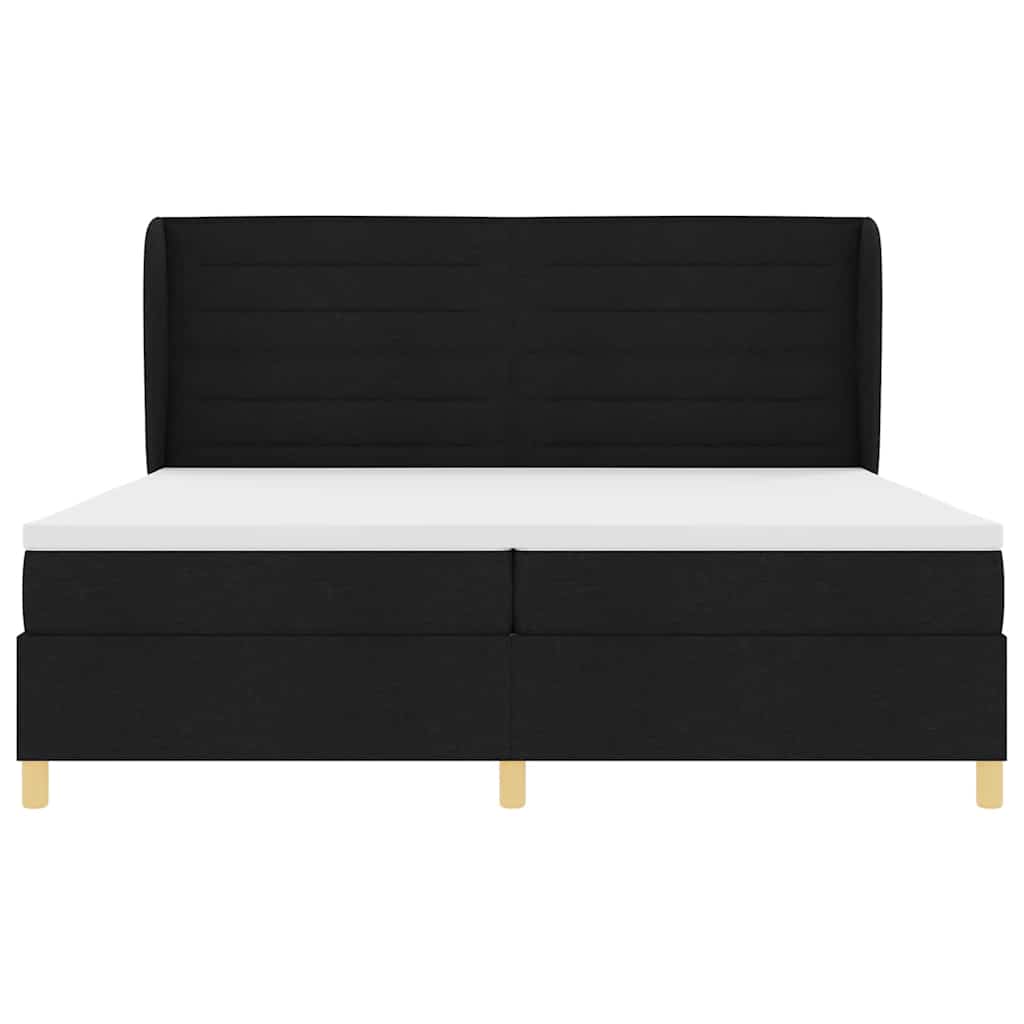 vidaXL Κρεβάτι με ελατήρια με στρώμα Μαύρο 200 x 200 cm ύφασμα