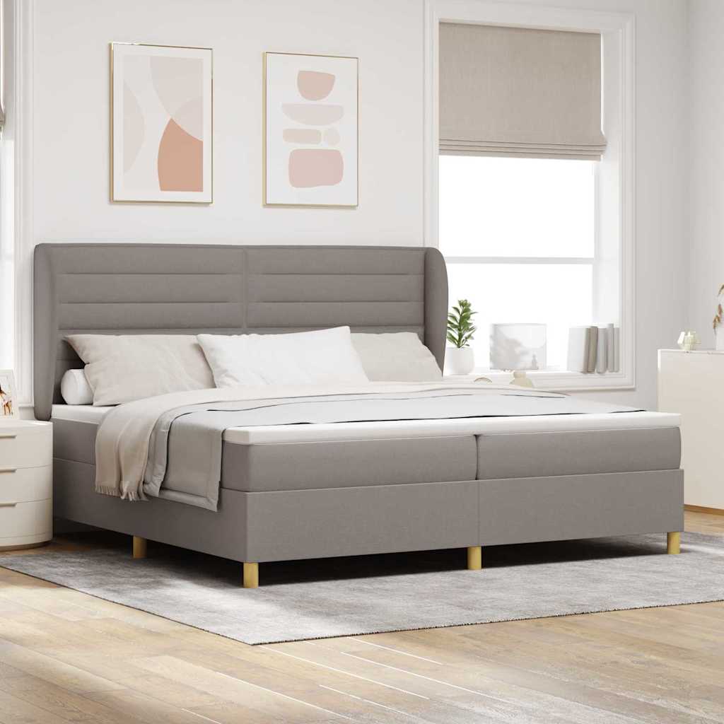vidaXL Κρεβάτι με ελατήρια με στρώμα Taupe 200 x 200 cm ύφασμα