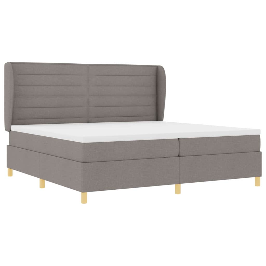 vidaXL Κρεβάτι με ελατήρια με στρώμα Taupe 200 x 200 cm ύφασμα