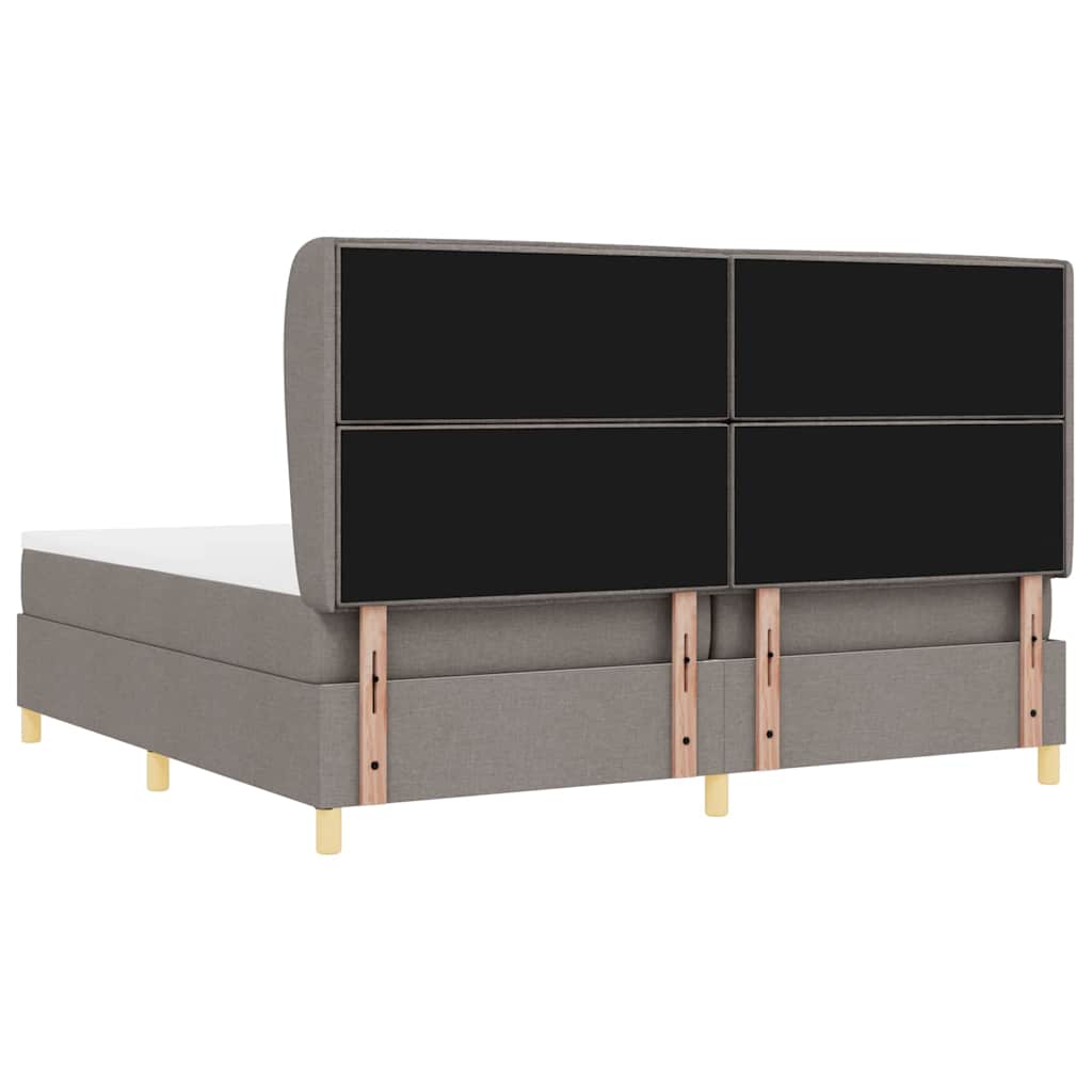 vidaXL Κρεβάτι με ελατήρια με στρώμα Taupe 200 x 200 cm ύφασμα