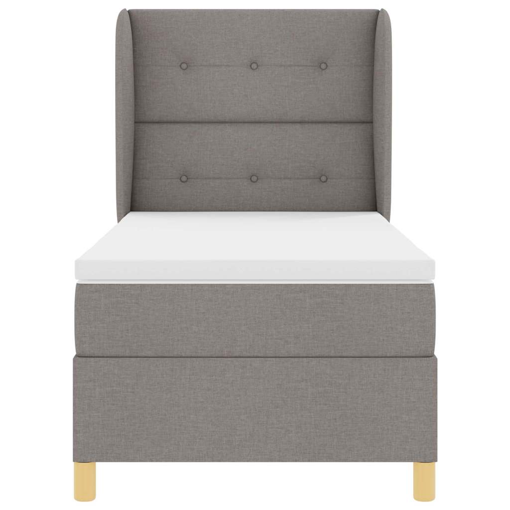 vidaXL Κρεβάτι με ελατήρια με κεφαλάρι Taupe 190 x 90 cm ύφασμα