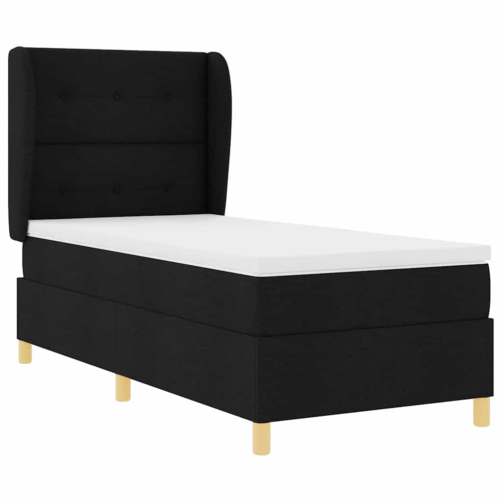 vidaXL Κρεβάτι με ελατήρια με κεφαλάρι Μαύρο 200 x 100 cm ύφασμα