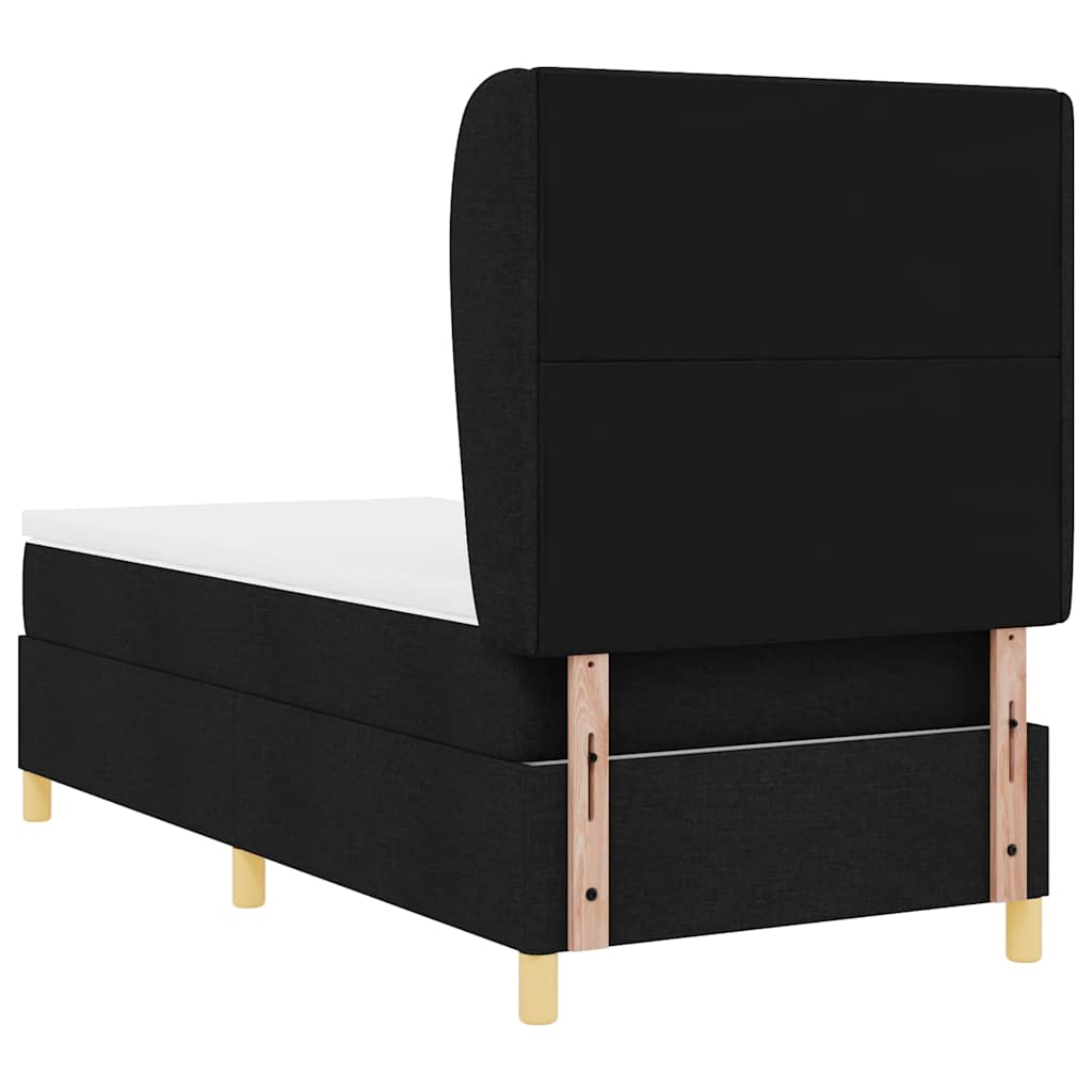 vidaXL Κρεβάτι με ελατήρια με κεφαλάρι Μαύρο 200 x 100 cm ύφασμα