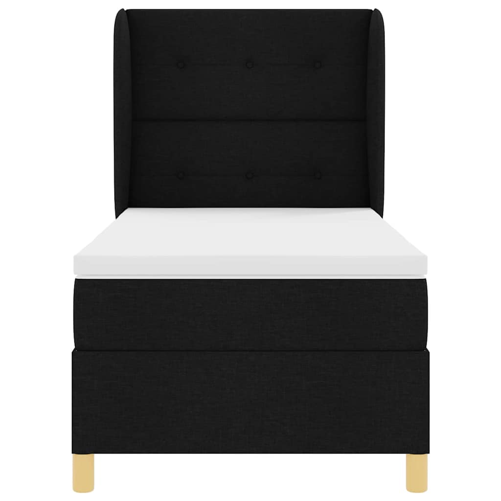 vidaXL Κρεβάτι με ελατήρια με κεφαλάρι Μαύρο 200 x 100 cm ύφασμα