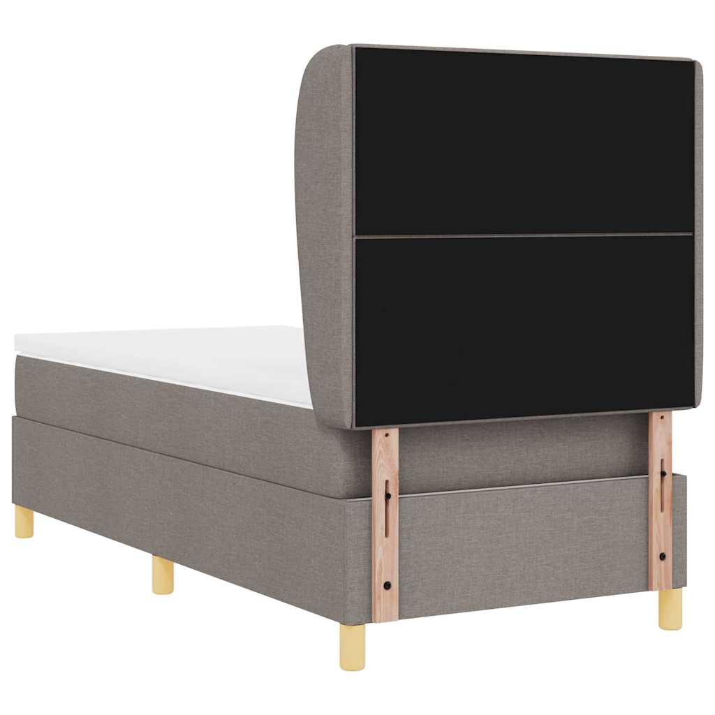 vidaXL Κρεβάτι με ελατήρια με κεφαλάρι Taupe 200 x 100 cm ύφασμα