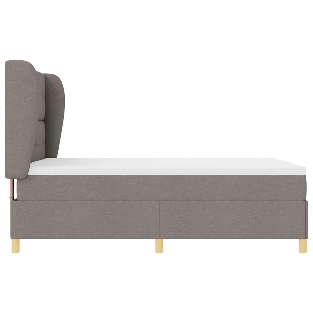 vidaXL Κρεβάτι με ελατήρια με κεφαλάρι Taupe 190 x 140 εκατοστά ύφασμα