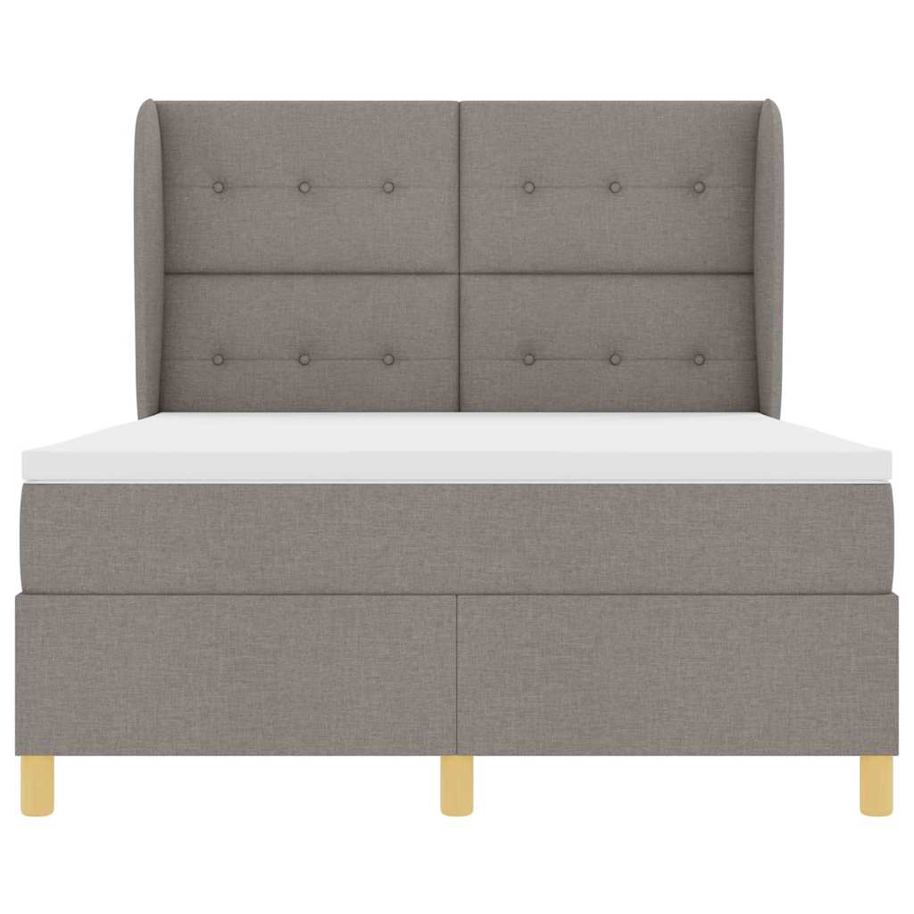 vidaXL Κρεβάτι με ελατήρια με κεφαλάρι Taupe 200 x 140 cm ύφασμα