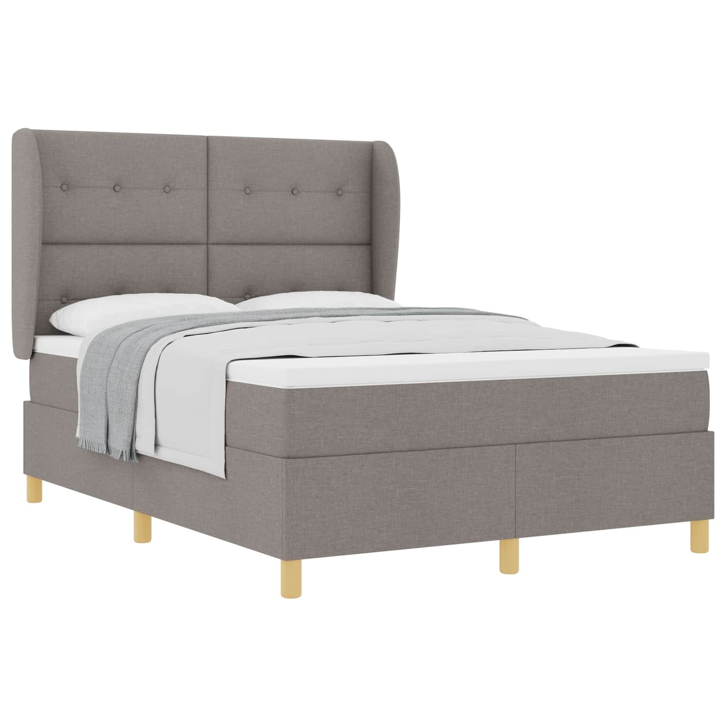 vidaXL Κρεβάτι με ελατήρια με κεφαλάρι Taupe 200 x 160 εκατοστά ύφασμα