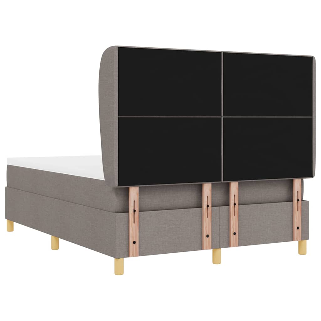 vidaXL Κρεβάτι με ελατήρια με κεφαλάρι Taupe 200 x 160 εκατοστά ύφασμα