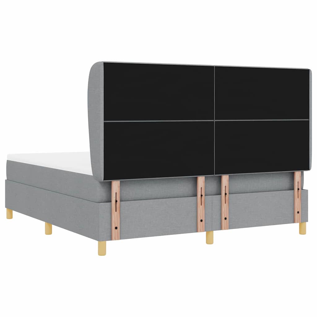 vidaXL Κρεβάτι με ελατήρια Ανοιχτό γκρι 200 x 180 cm ύφασμα