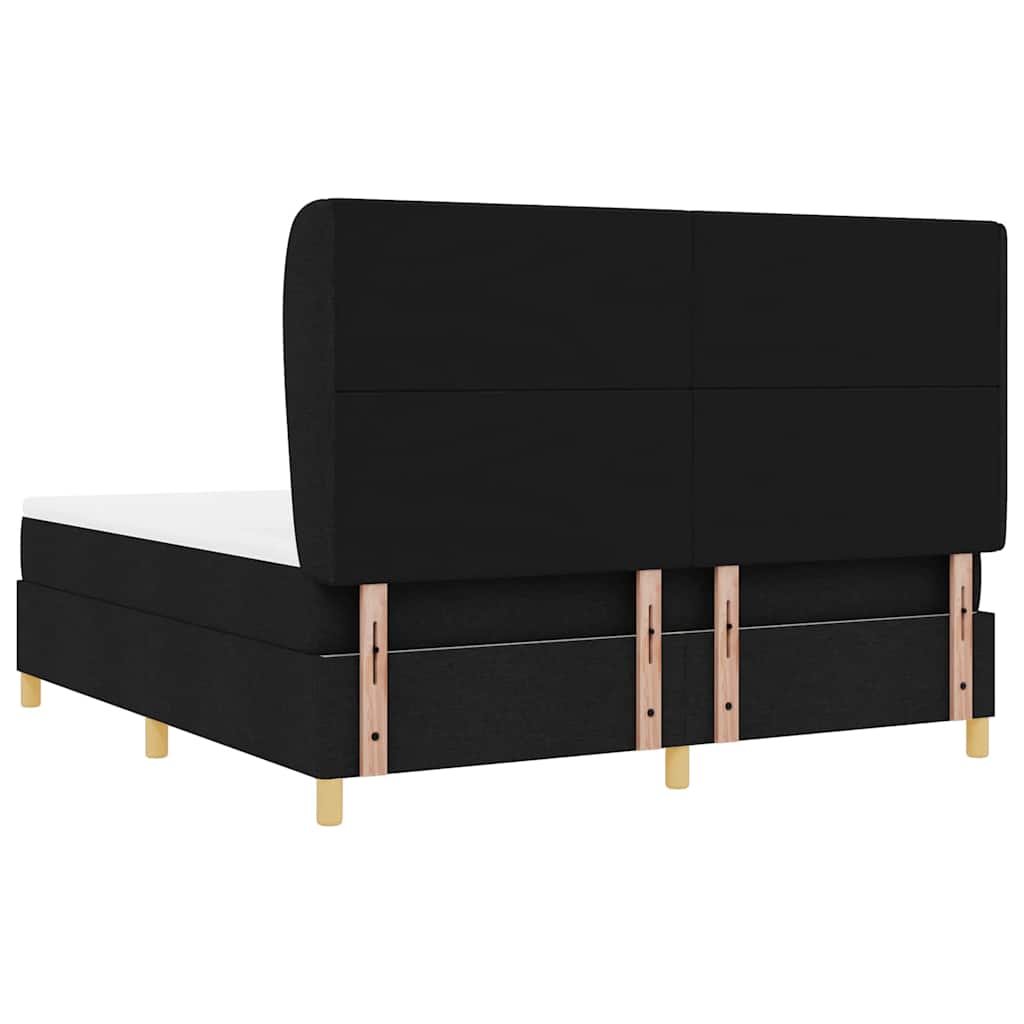 vidaXL Κρεβάτι με ελατήρια με κεφαλάρι Μαύρο 200 x 180 cm ύφασμα