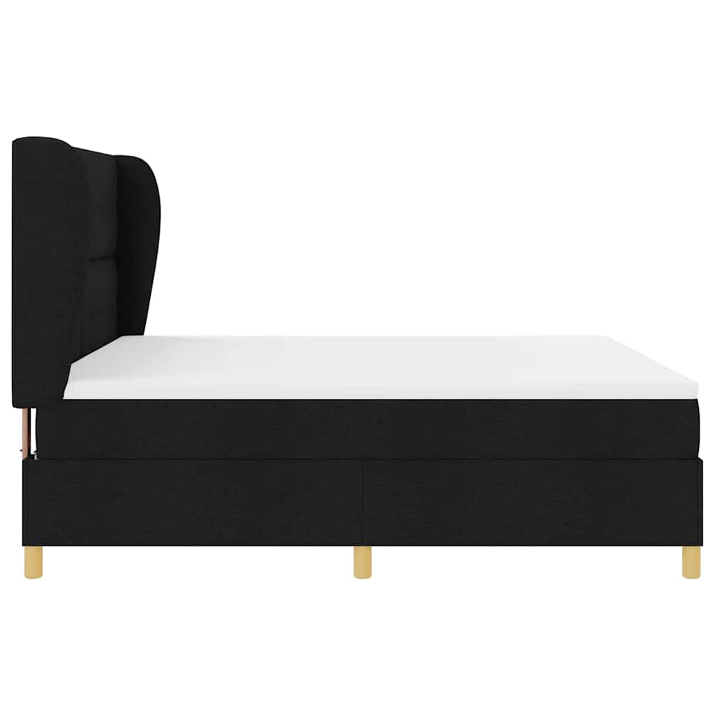 vidaXL Κρεβάτι με ελατήρια με κεφαλάρι Μαύρο 200 x 180 cm ύφασμα