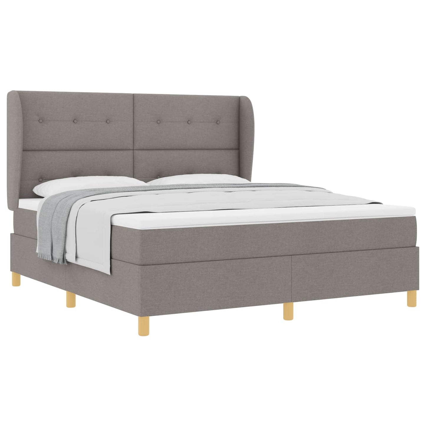 vidaXL Κρεβάτι με ελατήρια με στρώμα Taupe 200 x 180 cm ύφασμα