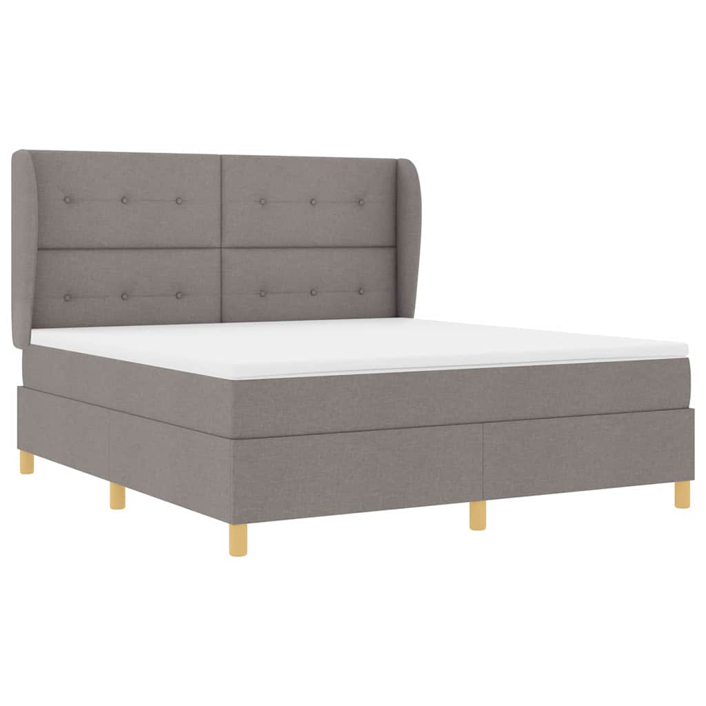 vidaXL Κρεβάτι με ελατήρια με στρώμα Taupe 200 x 180 cm ύφασμα