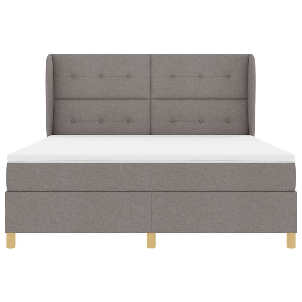 vidaXL Κρεβάτι με ελατήρια με στρώμα Taupe 200 x 180 cm ύφασμα