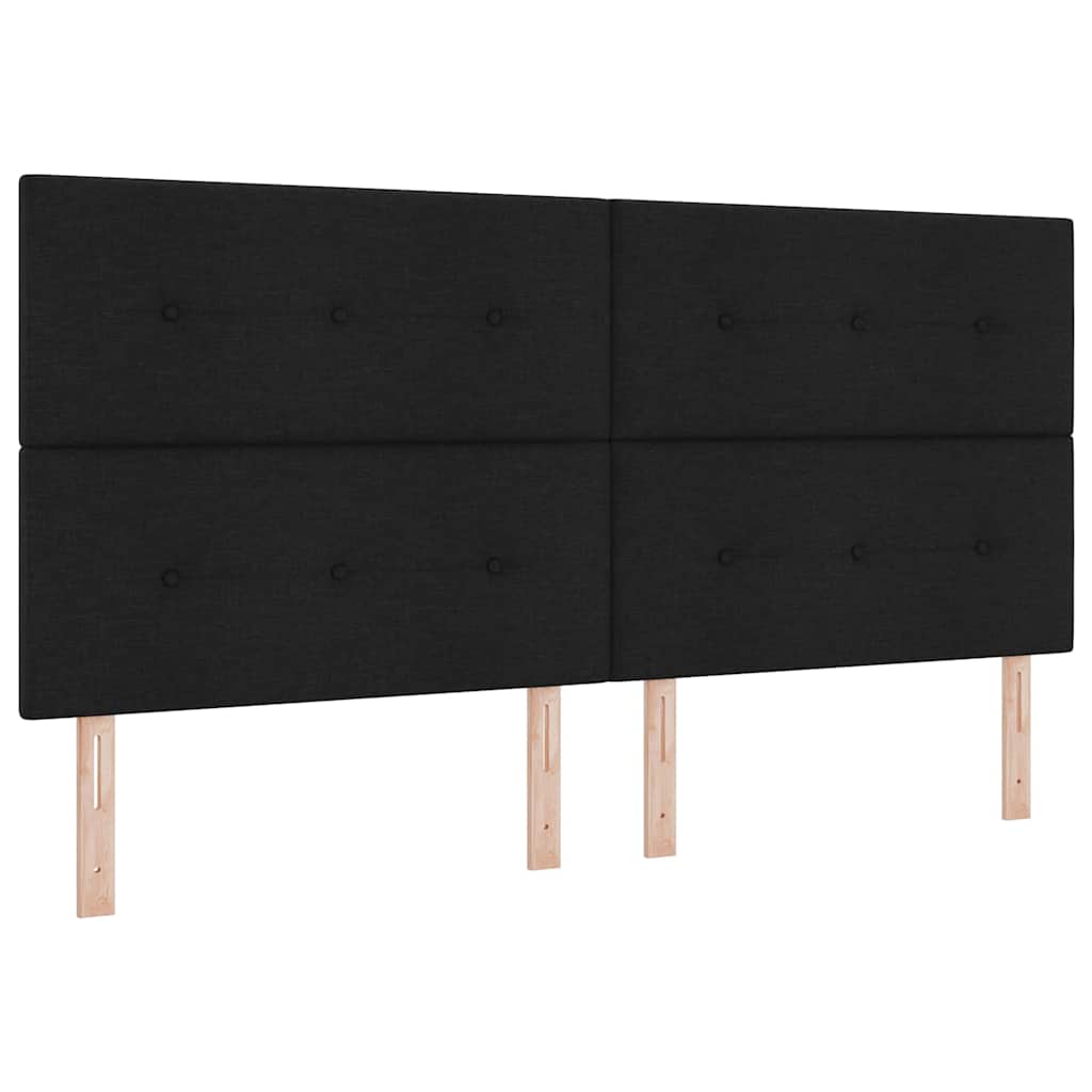 vidaXL Κρεβάτι με ελατήρια με κεφαλάρι Μαύρο 200 x 200 cm ύφασμα