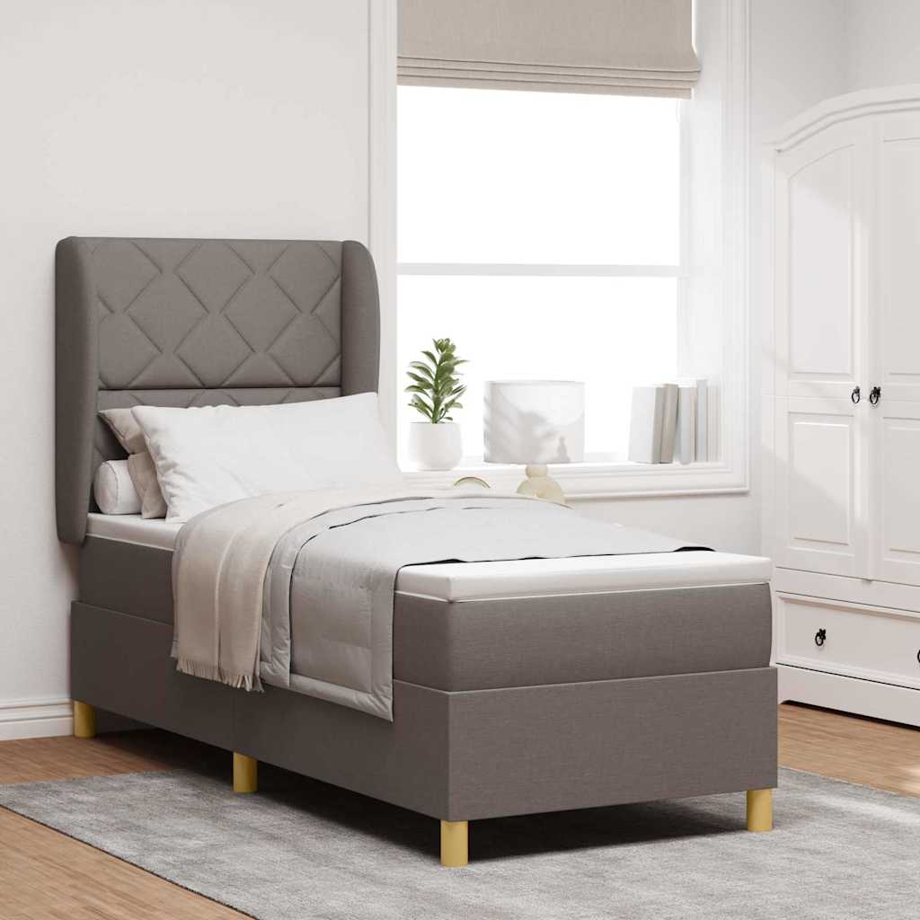 vidaXL Κρεβάτι με ελατήρια με κεφαλάρι Taupe 200 x 80 εκατοστά ύφασμα