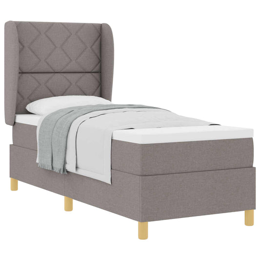 vidaXL Κρεβάτι με ελατήρια με κεφαλάρι Taupe 200 x 80 εκατοστά ύφασμα