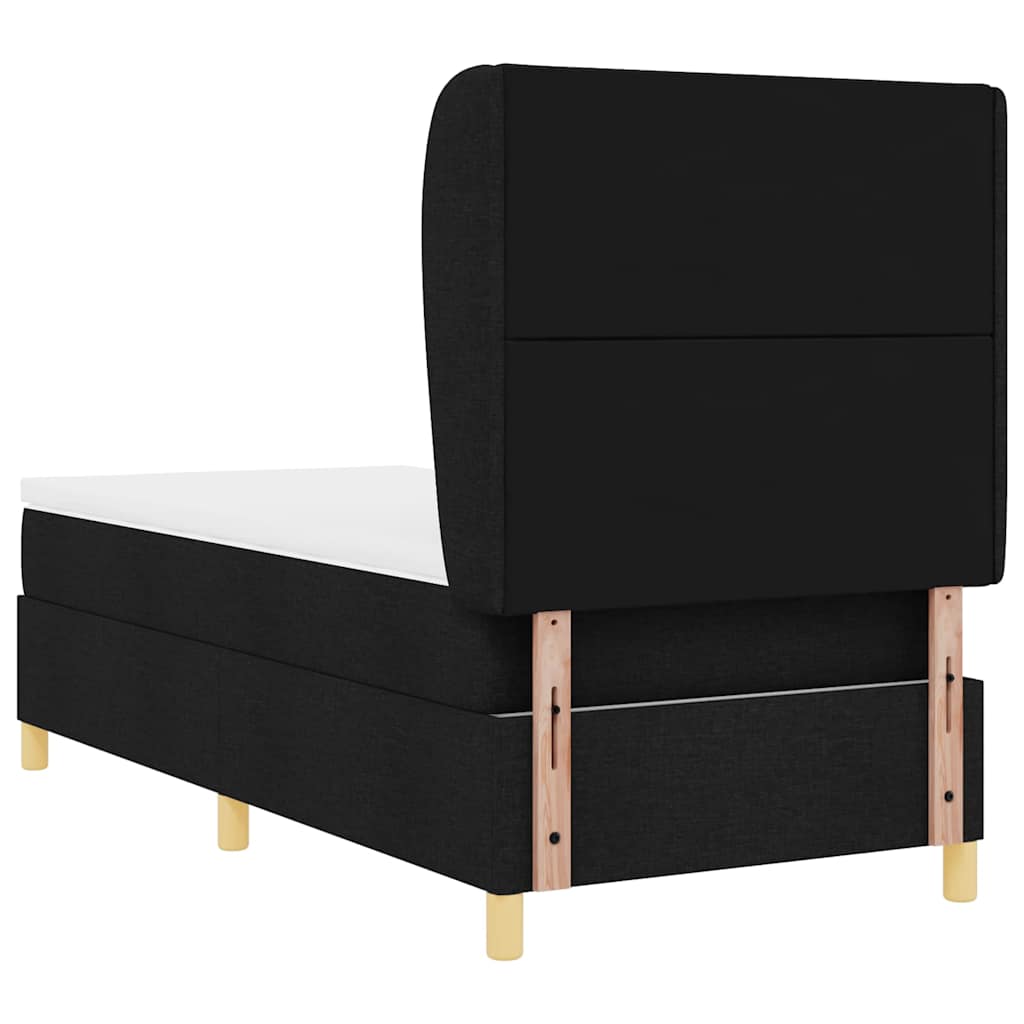 vidaXL Κρεβάτι με ελατήρια με κεφαλάρι Μαύρο 200 x 100 cm ύφασμα